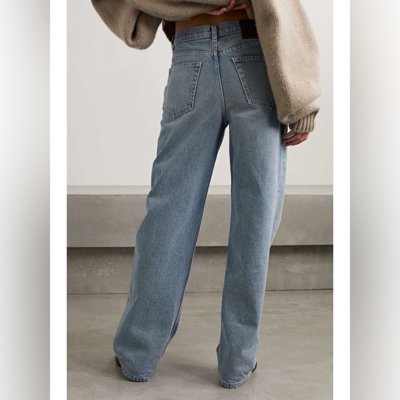 INTERIOR NYC The Remy High Rise Straight Wide Leg Jeans Light Wash Blue Size 25 - Picture 2 of 11